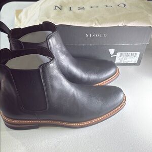 Nisolo Men's Black Leather Javier Chelsea Boots
